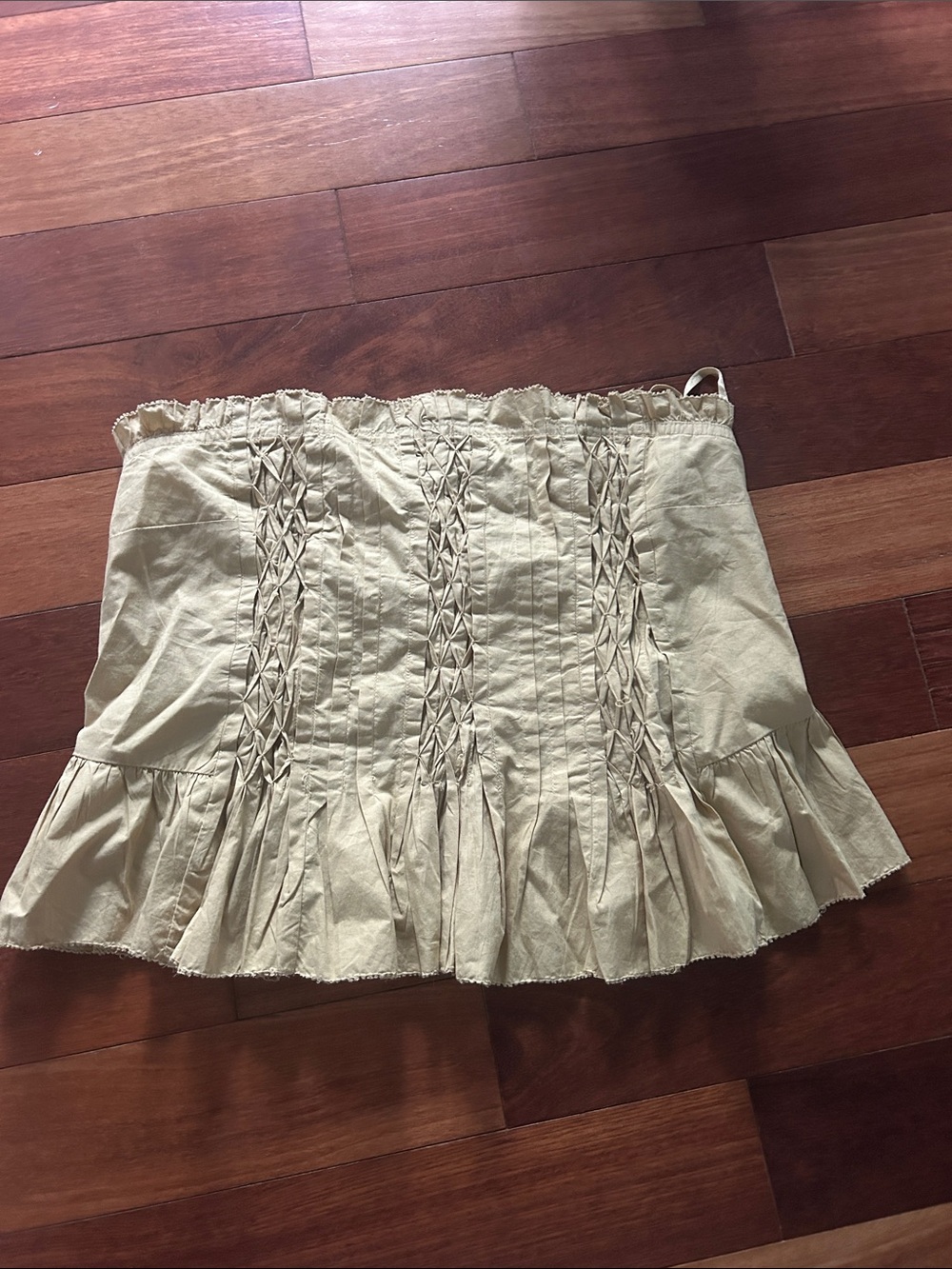 Beige Ruffled Smocked Women’s top